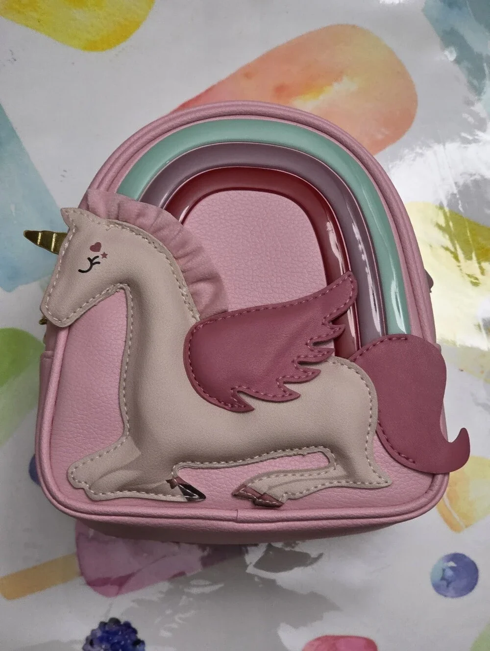 Bath & Body Works Pink Unicorn Rainbow Cosmetic Case or Kids Mini Backpack